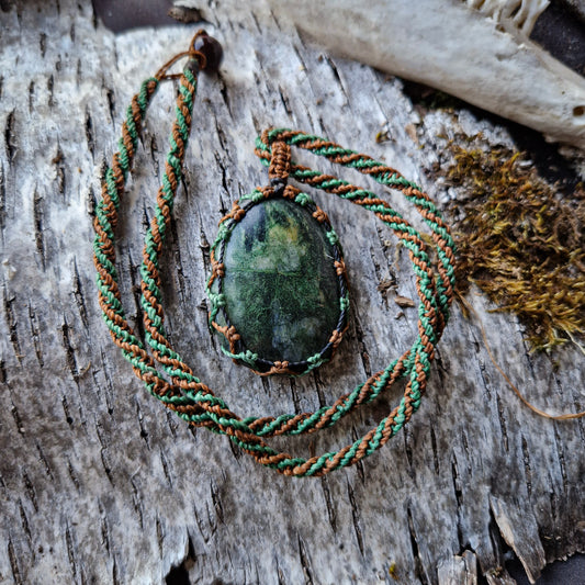 Mossy agate necklace