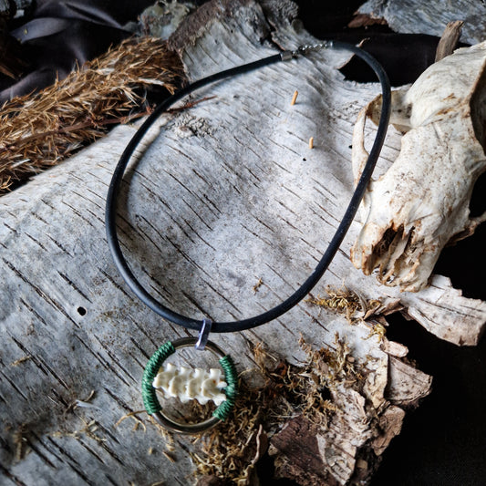 Bone pendant green